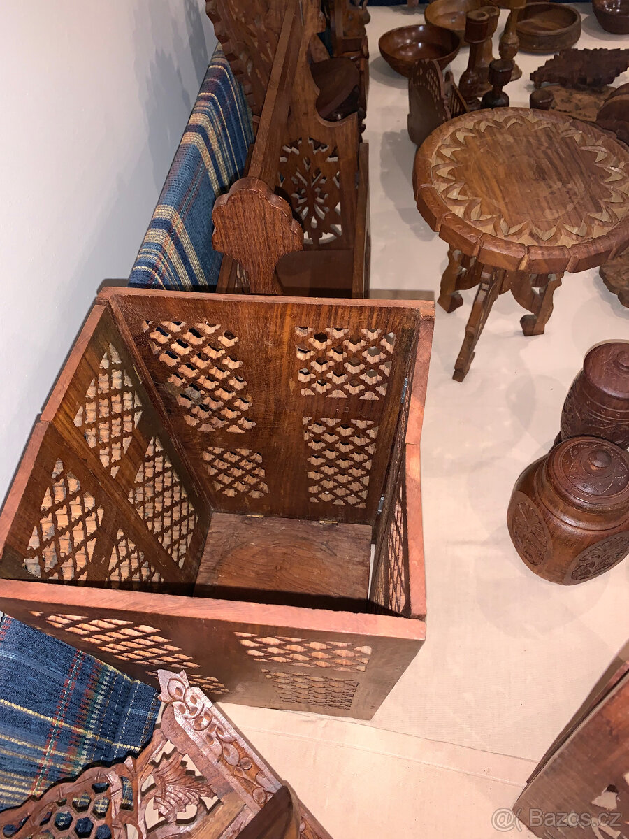 Indické dřevo dekorace 39ks_1980 - 1985 zachovalý stav - 19