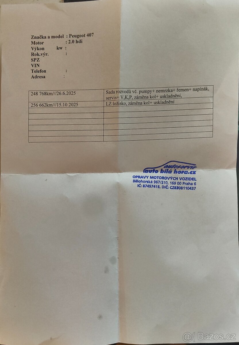 Peugeot 407 2.0HDI 2007 100kW combi STK 01/2027 - 19