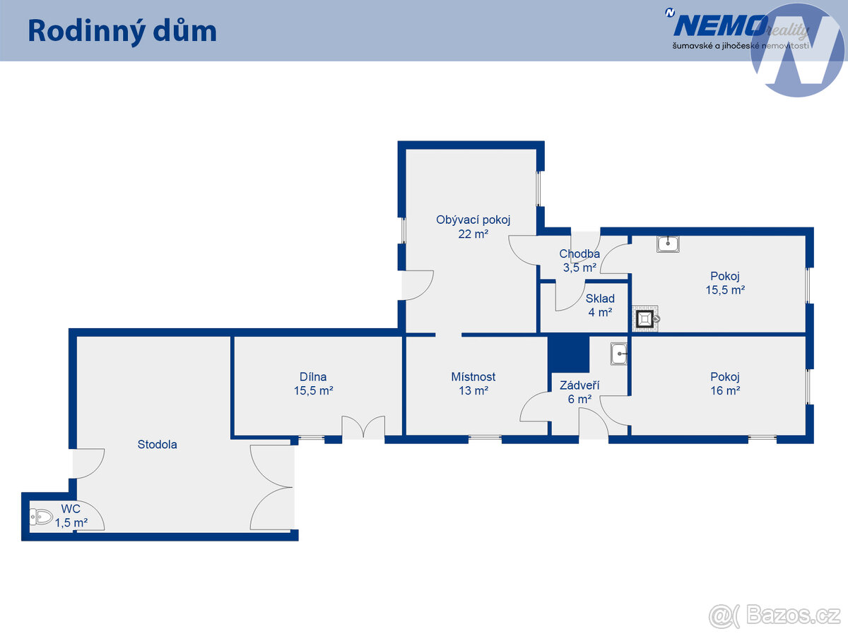 Dub u Prachatic, prodej rodinného domu s uzavřeným dvorkem a - 19