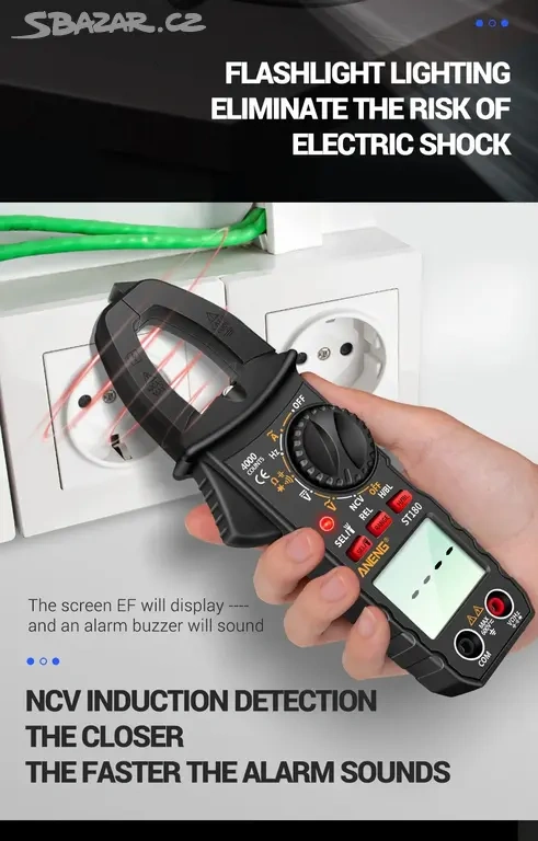 Klešťový multimetr ANENG ST 180. Nový - 19