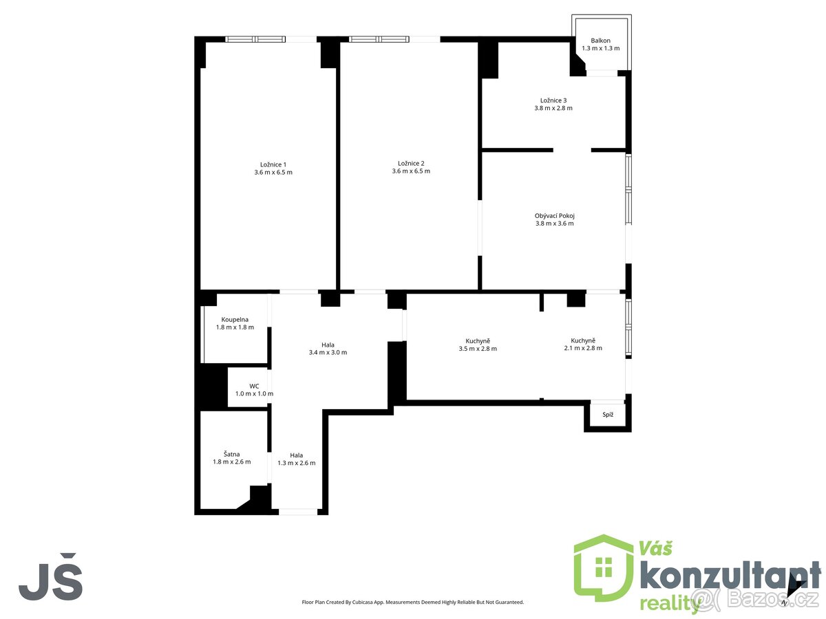 Pronájem prostorného bytu 4+1, 106 m² – Brno, náměstí 28. ří - 19