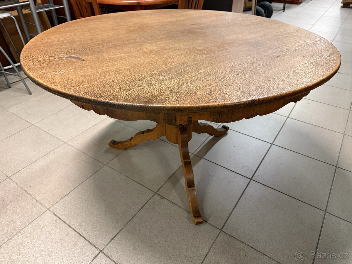 dvakrát historický set dubového stolu a šesti židlí - 19