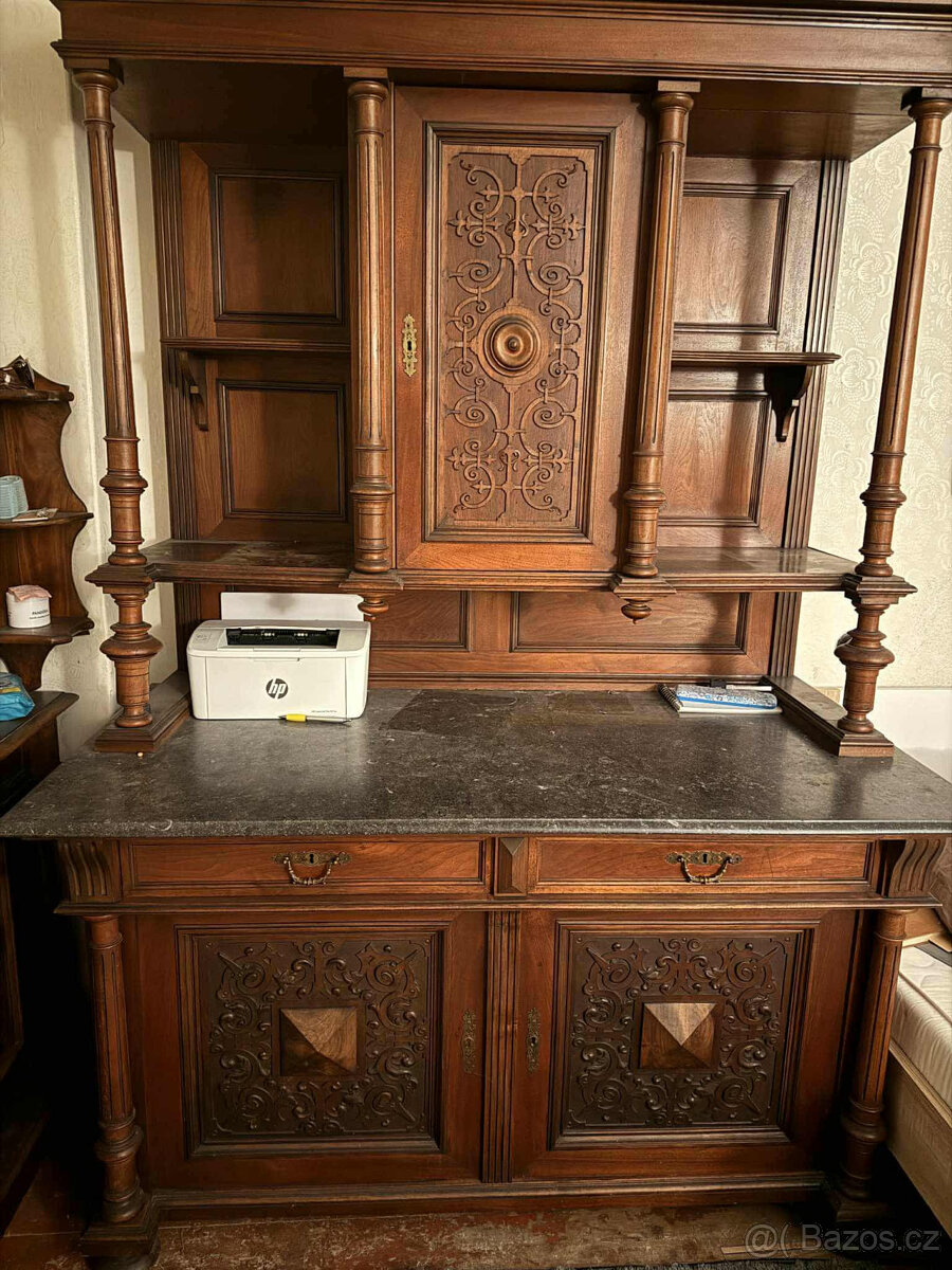 Starožitný nábytek kompletní souprava neorenesance - 19