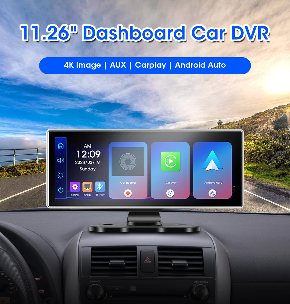 11,26" displej do auta, Android auto, Airplay, 2x kamera - 19