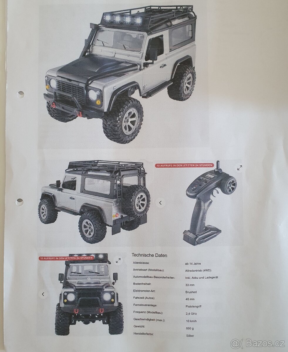 RC model Land Rover 4WD 1:16 plne osvetlený - 19