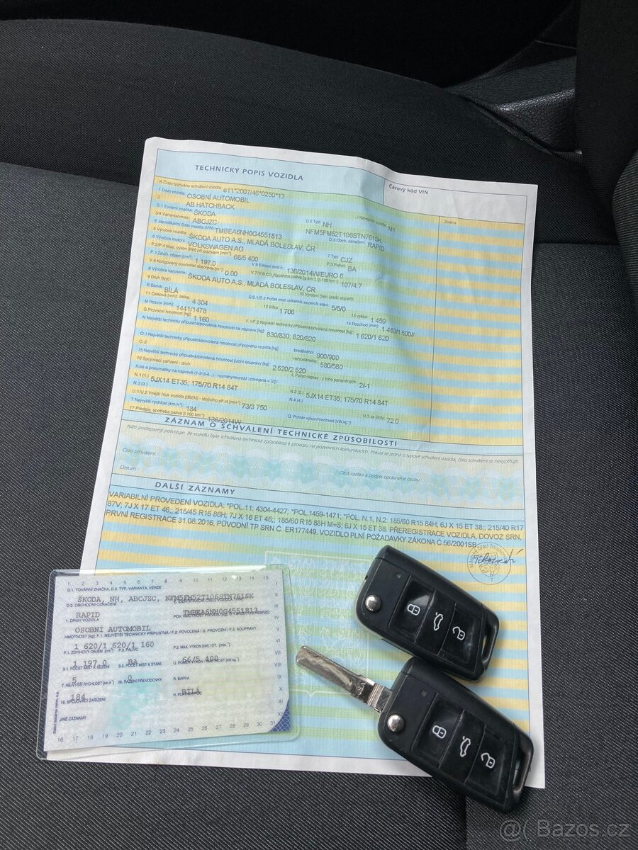 ŠKODA RAPID 1.2TSI 66kW ROK 2016, 1.MAJ.V ČR, 8 KOL - 19