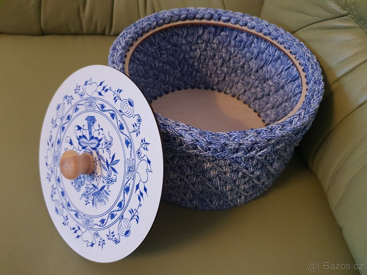 sbírka - sada háčkovaných úložných košů - 19