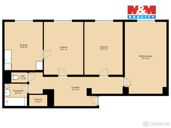 Prodej bytu 3+1, 94 m², Prachatice, ul. Vilémova - 19