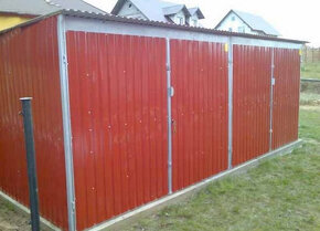 Plechová pozinkovaná garáž 3x5 m, pultová střecha - 19