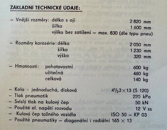 Přívěsný vozík za auto. NP - 2M, 600 Kg. - 19