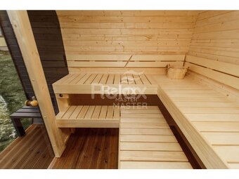 Zahradní finská sauna CUBE sauna 3M s terasou - 19