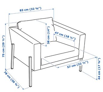 Křeslo IKEA KOARP potah Gunnared šedá, robustní a stabilní - 19