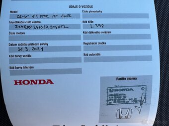 Honda CR-V 1.5 VTEC 4WD Turbo Elegance ČR 1maj plný servis - 19