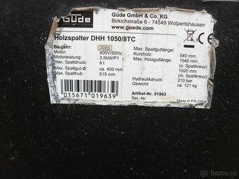 SILNÁ ŠTÍPAČKA DŘÍVÍ GUDE-8T,NAPAJENÍ 400V,POLENA 54/104 CM - 19