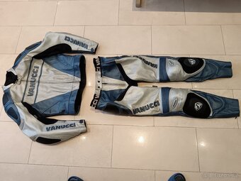 Vanucci Blau Titan-Pánská kožená moto kombinéza, dvoudílná - 19