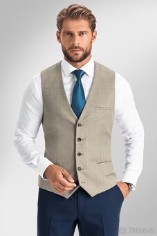 Pánský svatební oblek BANDI Pontarelli Sabbia (Slim Fit) - 19