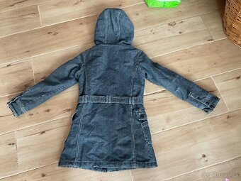 Dívčí teplá džínová parka s kapucí- Hema-146/152 - 19