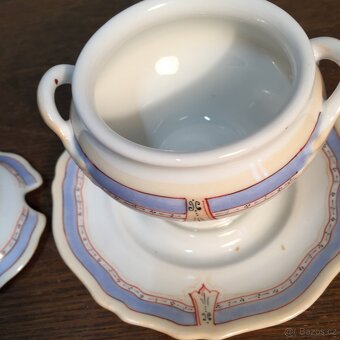 Malovaný porcelán tác talíře omáčník Loket 1833 Biedermaie - 19