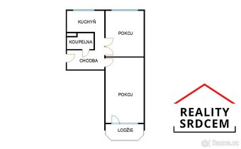 Prodej bytu v os. vlast. 2+1+prostorná lodžie/54 m2 na ul. C - 19