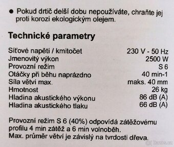Elektrická BEZHLUKOVÁ řezačka  drtič štěpkovač - 19