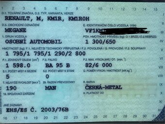 Prodám Renault Megane 1.6 benzín - 19