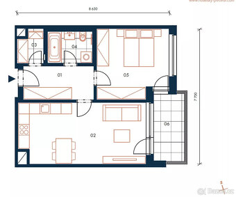 Pronájem bytu 2+kk/T,GS, 63,2 m2, P4-Nusle, ul. Mužíkova, 2. - 19