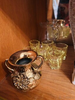 Porcelán sošky sklenice broušené sklo - 19