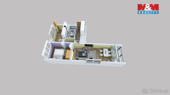 Pronájem bytu 2+1 s balkónem v Ústí n. L., ul. Bratří Čapků - 19