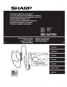 Minidisc SHARP MD-SR70, media, manual, příslušenství - 19