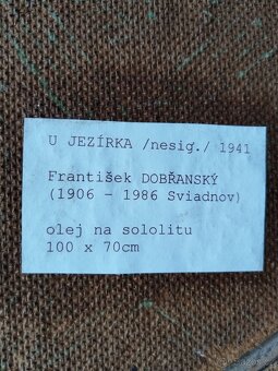 obraz U JEZÍRKA, akt, olej, F. Dobřanský 1941, 115x85cm - 19
