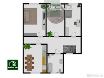 Pronájem prostorného bytu 3+1, 85 m² s parkovacím místem - 19