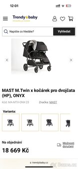 Kočárek pro dvojčata Mast m twin x - 19