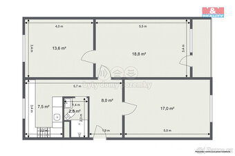 Prodej bytu 3+1, 67 m², Cheb, ul. 17. listopadu - 19