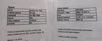 Ruční výroba,prsten z bílého zlata,46ks přírodní dia, 12,65g - 19