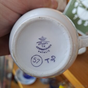 Porcelán starožitný nábytek sklo czechoslovakia - 19