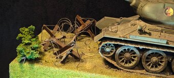 Velké, staré DIORÁMA tanku T34 - 19