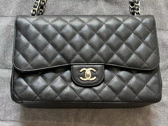 Originální kabelka Chanel Double Flap Classic Bag černá stří - 19
