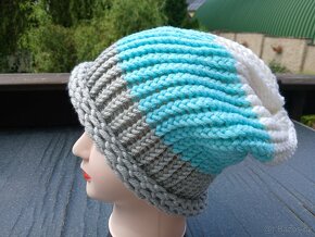 .Nová pletená spadlá čepice - 19