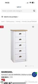 Šatní skříň MARKSKEL 162×210 bílá/barva+komoda - 19