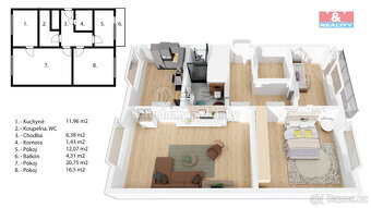 Prodej bytu 3+1, 73 m², Praha, ul. Chlebovická - 19