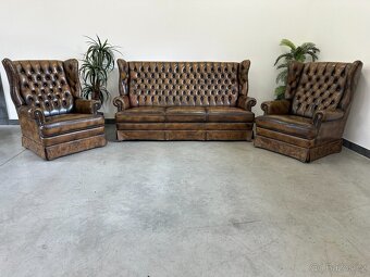 ♣Chesterfield 3+1+1 The Queen Anne ® Top "ušák" ♣ - 19
