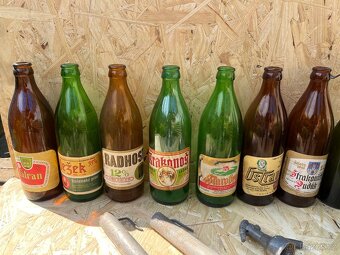 Starožitné značené lahve pivo , mléko - 19