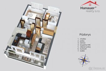 Prodej bytu 3+kk, 55 m2, Praha - Střížkov, ul. Rumburská - 19