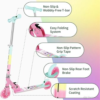 Nová dětská LED koloběžka scooter (116) - 19