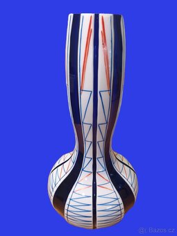 ZAMLUVENO-STAROŽITNÁ PŘEJÍMANÁ SKLENĚNÁ VÁZA RETRO 31CM - 19