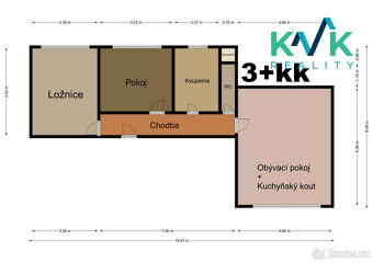 3+kk, 85 m2, balkon, sklep, parkovací místo, novostavba, Mat - 19
