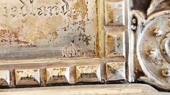 Ag stříbro stolní krucifix loťák rok 1864 biedermeier styl - 19