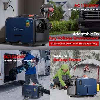 Naftové topení 5-8kW, 12/24/230V, auto start/stop, BT - 19