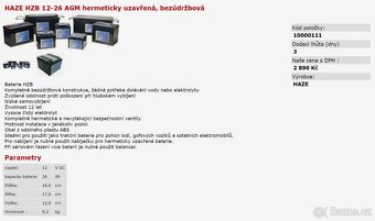Nové špičkové baterie HAZE 12V AGM (VRLA) - 19