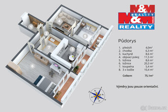Prodej bytu 2+1, 61 m², Děčín, ul. Žerotínova - 19